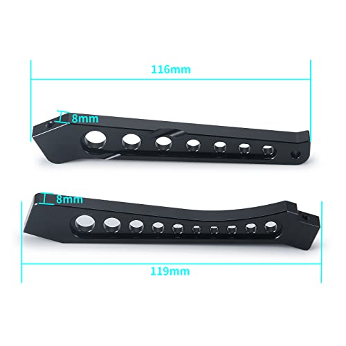 2pcs Aluminum Front Rear Chassis Brace Support Rod Bracket Compatible with Arrma Typhon 1/8 RC Car Upgrade Parts (Black)