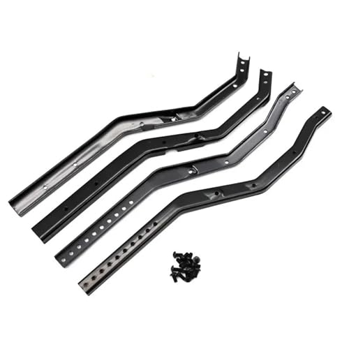 RC Repairs Components For Axial For SCX10 III For Gladiator For Wrangler Metal Chassis Frame Rails Adjustable Wheelbase Kit 4PCS Set(Black) - color: Black