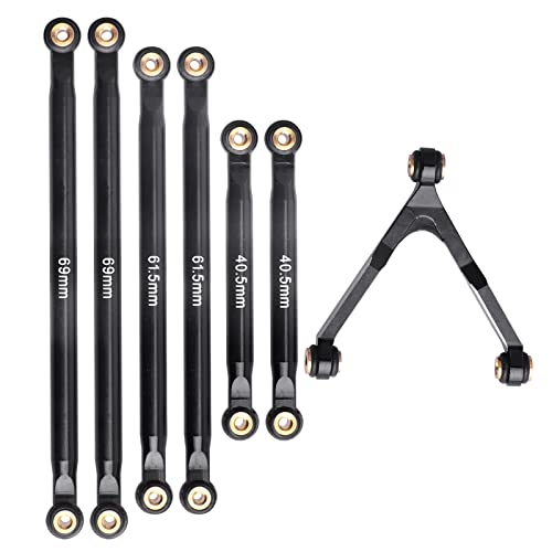 1/24 RC Link Kit with Aluminum Front Steering Linkage Set Fits for Axial SCX24 Deadbolt AXI90081 1/24 RC Crawler Car Upgrade Parts