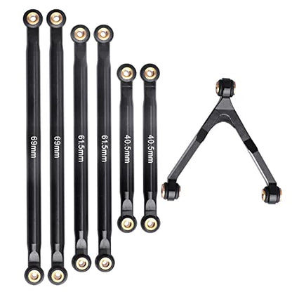 1/24 RC Link Kit with Aluminum Front Steering Linkage Set Fits for Axial SCX24 Deadbolt AXI90081 1/24 RC Crawler Car Upgrade Parts