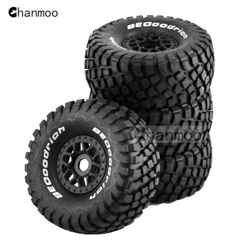1/8 RC Short Course Truck Tires And Wheels 17mm Hex OD 140mm 1/7 All Terrain Off Road Tyres For 1:7 1:8 RC Buggy Truck Car HSP TRAXXAS UDR DF7 FS Atom ARRMA Mojave YK4072 DF7 4PCS (Black) - color: Black