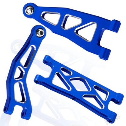 Aluminum Front Rear A Arms Upgrades Part for 1/18 Granite Grom Mega 380 Brushed 4x4 Monster Truck RTR,Alloy Front Rear Suspension A Arms Hops Up,8PCS,Navy Blue - color: Blue(8pcs)