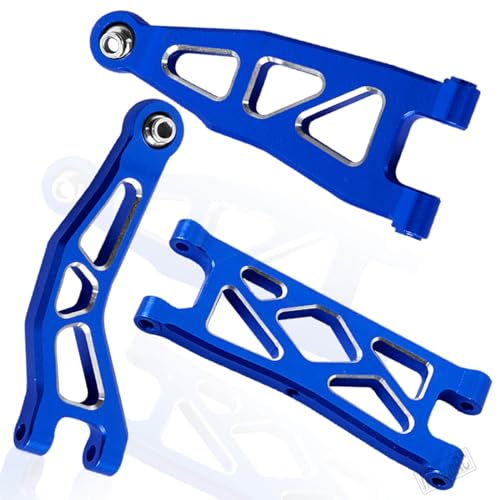 Aluminum Front Rear A Arms Upgrades Part for 1/18 Granite Grom Mega 380 Brushed 4x4 Monster Truck RTR,Alloy Front Rear Suspension A Arms Hops Up,8PCS,Navy Blue - color: Blue(8pcs)