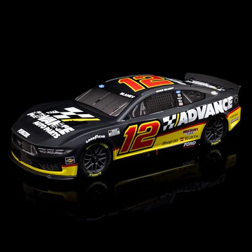 Losi 1/12 NASCAR RC Race Car Ryan Blaney No. 12 2025 Advance Auto Ford Mustang 2S AWD RTR Brushed On-Road Battery & Charger Included Black LOS1122512