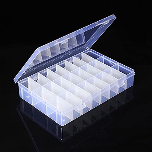24 Compartment Electronic Component Storage Box Case, SMD SMT Case, Electronic Boxes (7.63 x 5.19 inch)