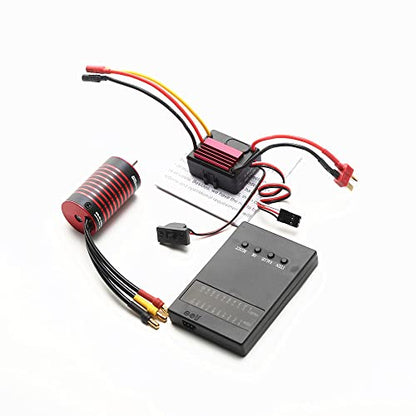 GoolRC Waterproof 2838 5800KV Brushless Motor & 35A Brushless ESC & Programming Card Replacement for 1/14 1/16 SCY HSP Trax4 HPI Remote Control Car Truck - size: 5800KV