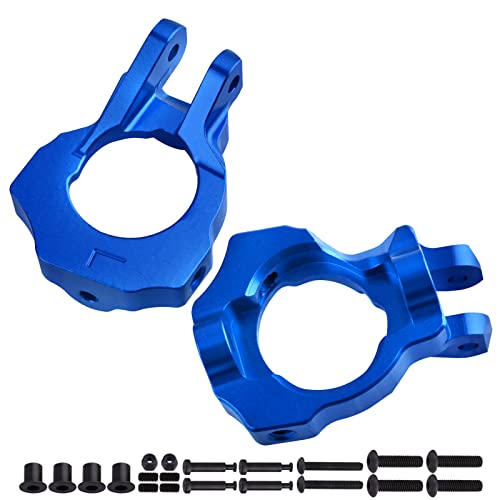Aluminum Front Spindle and Carrier Set Steering Blocks Knuckles & Rear Hub Set Stub Axle Carriers for 1/10 Losi Tenacity TT Pro 4WD SCT DB Pro Lasernut U4, Replaces LOS234018 LOS234020 (Blue) - color: Blue