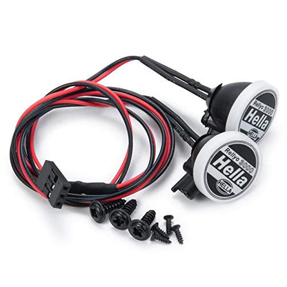 Que-T Metal RC Round LED Light with Cover for TRX-4 Axial SCX10 Tamiya CC01 D90 TF2 1: 10 Crawer Car (2pcs) - color: 2pcs