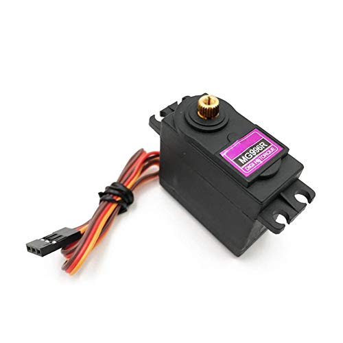Treedix 2 pcs MG996R Servo Motor Metal Gear High-Torque Servo Motor for Smart Car Robot Boat RC Helicopter Mechanical arm Fittings(Control Angle 360)