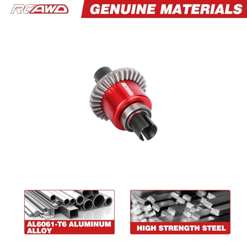 RCAWD NO Oil-Spill Front Diff Set, 30T Main RC Differential 0.8Mod & 12T Input Gear, 30KcSt Oil Filled for ARRMA Typhon Granite Mojave Grom Upgrades Part Red - size: Front 30T main diff & 12T input gear