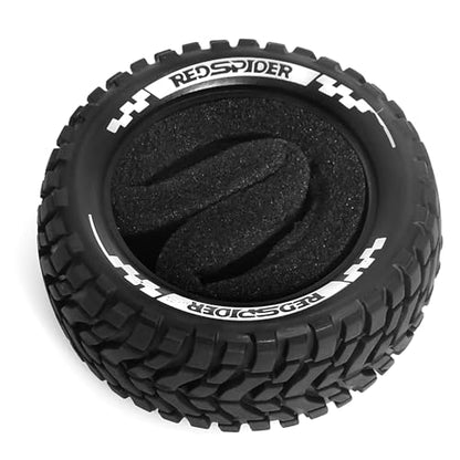 REDSPIDER Aluminum Alloy 1/10 On-Road Rally Wheel Tires 2.95" OD 12mm Hex for 1/10 Tamiya TT01 TT02 XV02 XV01 WLtoys HSP Kyosho WR8 RedCat Sakura HPI (Tire) - color: Tire