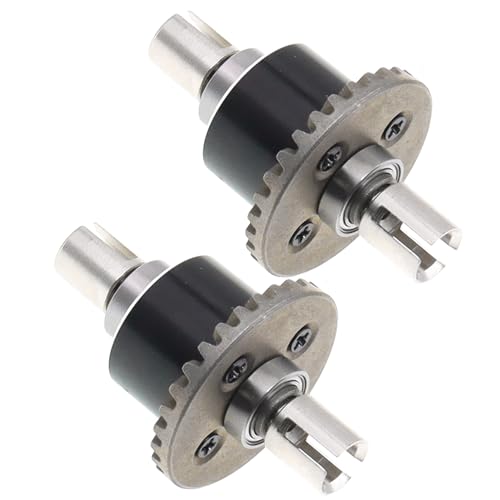 2PCS Metal Front and Rear Differential Gear Diff Gear Set Compatible with WLtoys 1/14 144010 144001 144002 1/12 124016 124017 124018 124019 RC Car Upgrade Parts