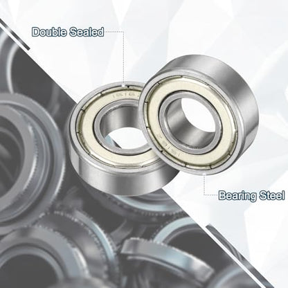 uxcell 3 Pcs 1616ZZ Deep Groove Ball Bearing 1/2" x 1-1/8" x 3/8" Double Metal Sealed, Chrome Steel Bearings - size: 1616ZZ 1/2" x 1-1/8" x 3/8"