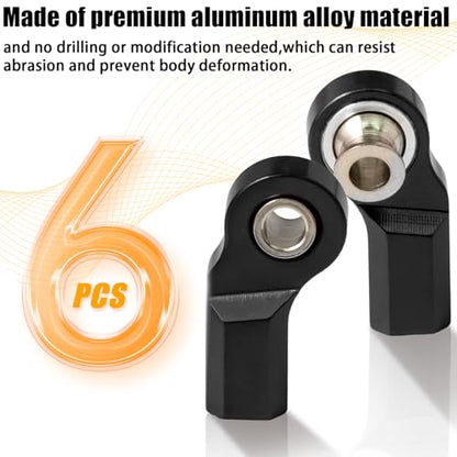 6PCS M3 Tie Rod End Joint Bend Ball Head Holder Linkage Aluminum 4.8mm Ball Cup Compatible with 1/10 Axial SCX10, Traxxas TRX-4, Tamiya CC01, Redcat Gen7, HSP RC Crawler/Trucks (Black) - color: Black