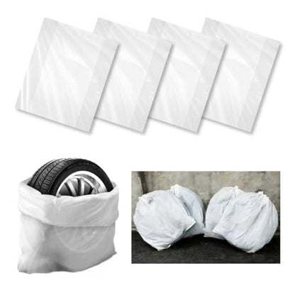 4PCS Extra Large Car Tire Bags for Storage,LDPE Disposable Car Tire Storage Bags for Easy Storages and Transportation of Tires,Dustproof & Tear Resistant Tires Covers for Cars
