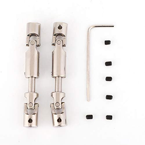 2PCS Metal Drive Shaft Universal Transmission Shaft for MN-35 MN-66 B-14 B-24 RC Car, Upgrade Parts for 1/12 1/16 RC Model Crawler Truck (2pcs)