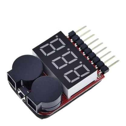 1-8S Lipo/Li-ion/Fe RC Helicopter Airplane Boat etc Battery Voltage 2 IN1 Tester Low Voltage Buzzer Alarm