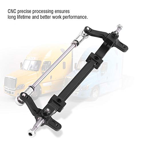 VBESTLIFE CNC Aluminum Front Steering Rod Link Axle for 1/14 RC Tractor Truck, Replacement Upgrade Steering Wheel Pole Assembly Parts