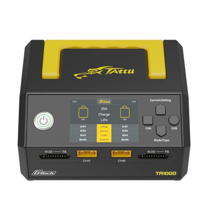 Tattu TA1000 G-Tech Series 1000W Dual-Channel Lipo Charger 25A*2 for 1S-7S Drone UAV Battery