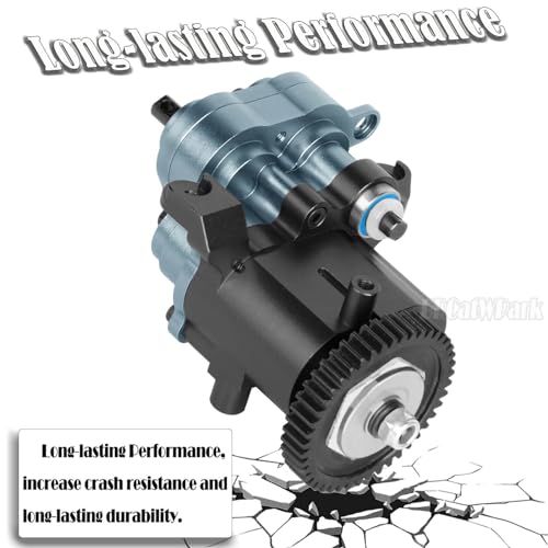 Aluminum Transmission Gearbox with Metal Internal Gears and Bearings Upgrades Part for 1/10 TRX4 TRX6 RC Crawler Car,2 Speed Transmission Gearbox,Titanium/Black - color: Titanium & Black - (Gearboxs)