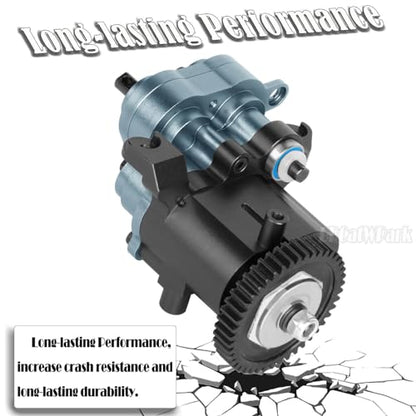 Aluminum Transmission Gearbox with Metal Internal Gears and Bearings Upgrades Part for 1/10 TRX4 TRX6 RC Crawler Car,2 Speed Transmission Gearbox,Titanium/Black - color: Titanium & Black - (Gearboxs)
