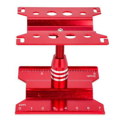 Aluminum Repair Station Work Stand Assembly Platform 360 Degree Rotating for 1/16 1/18 1/24 RC Crawler Axial SCX24 Traxxas TRX4M (Red)