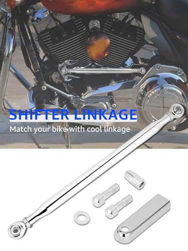 2026 Adjustable Shift Linkage Chrome, Shift Rod | Shifter Linkage, Compatible for Harley Davidson 1986-2024, Street Glide, Electra Glide, Road Glide, Tri Glide, Softail - color: Chrome