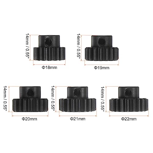 HARFINGTON Mod 1 M1 Pinion Motor Gear Set 5pcs 16T 17T 18T 19T 20T Fit 5mm RC Motor Shaft M1 Pitch Gears for RC Car, with Hex Key - style: 16T 17T 18T 19T 20T