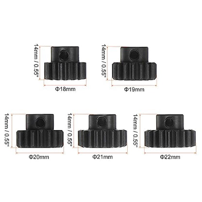 HARFINGTON Mod 1 M1 Pinion Motor Gear Set 5pcs 16T 17T 18T 19T 20T Fit 5mm RC Motor Shaft M1 Pitch Gears for RC Car, with Hex Key - style: 16T 17T 18T 19T 20T
