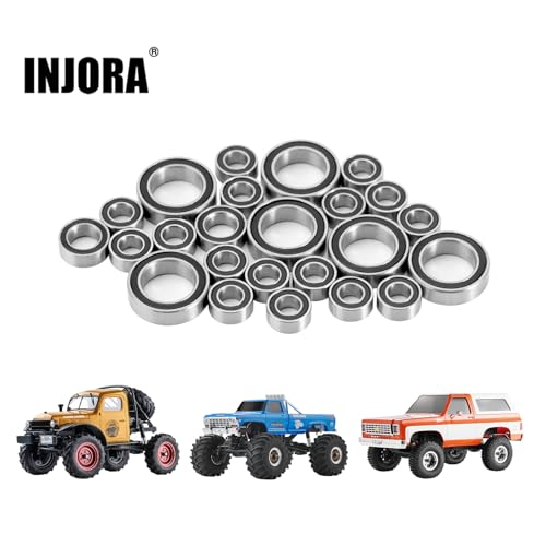INJORA Sealed Steel Bearing Kit for FMS FCX24 1/24 RC Crawler Upgrade, 24PCS