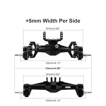 INJORA +5mm Diamond Portal Axles with Brass Steering Knuckles for TRX4M - color: Black Brass