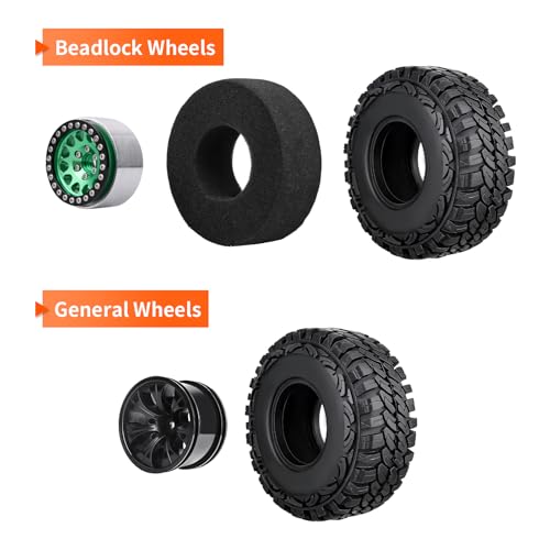 1.9 Crawler Tires with Foam Inserts for Traxxas TRX-4 Axial SCX10 II III 1/10 RC Rock Crawler Car