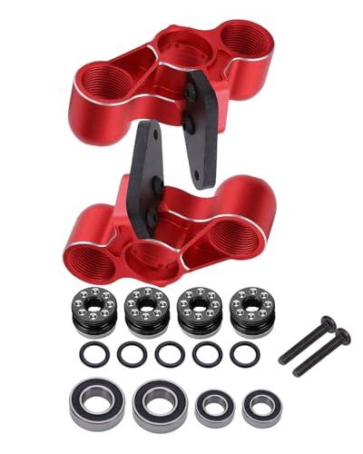 Aluminum Front Steering Knuckles Caster Blocks C-Hubs Upgrades Part for 1/8 Typhon Talion 6S BLX,1/7 Felony Mojave Infraction Limitless Kraton 6S BLX,Replace AR330187 (Red Black) - color: Red Black (Front)