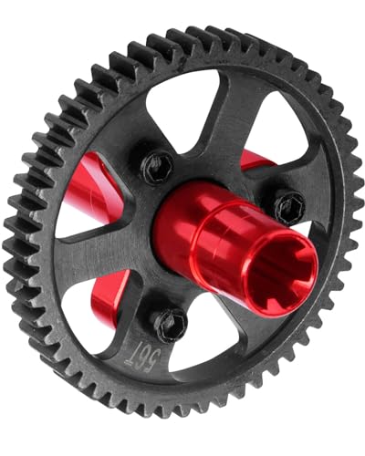 56T Slipper Clutch 0.8 Pitch Upgrades Part for 1/10 Granite Senton Vorteks Big Rock 3S/Kraton Outcast 4S 1/8 Typhon 3S,Metal Slipper Clutch Hop Ups,Replace ARA310948,Red - color: 56t-red