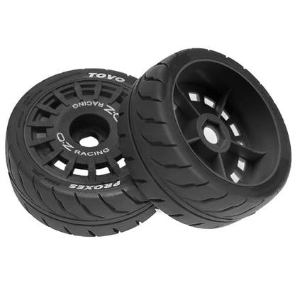 1/10 RC On Road Tires OD 2.68" And Plastic Rally Wheels Rims 12mm Hex for 1:10 Scale Drift Racing Street Touring Car Tamiya TT01 TT02 Traxxas XV02 XV01 TA06 HPI KYOSHO PTG2 A959 4PCS (Black) - color: Black