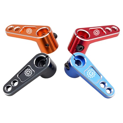 2PCS TGCWENG CNC Aluminum Alloy 25T Servo Horn 25 Teeth Steering Arm Horn Suitable with Losi Tamiya HPI HSP Redcat Axila SCX10 90046 TRX4 Etc 1/10 RC Crawler car (Black) - color: Black