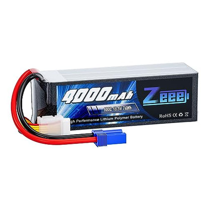 Zeee 5S Lipo Battery 4000mAh 18.5V 100C with EC5 Connector | Soft Pack Lipos Compatible with RC Helicopter Airplane RC Car Boat Truck Racing Models