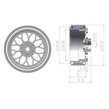 4PCS Grade 5 Titanium Wheel Face Aluminum 1.3 Inch Wheels Hubs for 1/24 Axial SCX24 FCX24 1/18 TRX4M Redcat Ascent-18 Upgrade Parts - color: Silver
