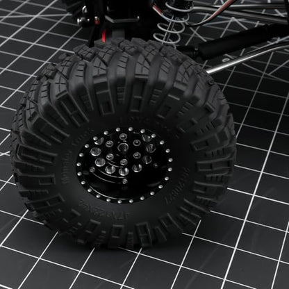 4PCS Aluminum 1.9" Beadlock Wheels Deep Dish Rims | Upgrades for Axial SCX10 I II III TRX4 GEN7 GEN8 1/10 RC Crawler Truck Car - color: Black
