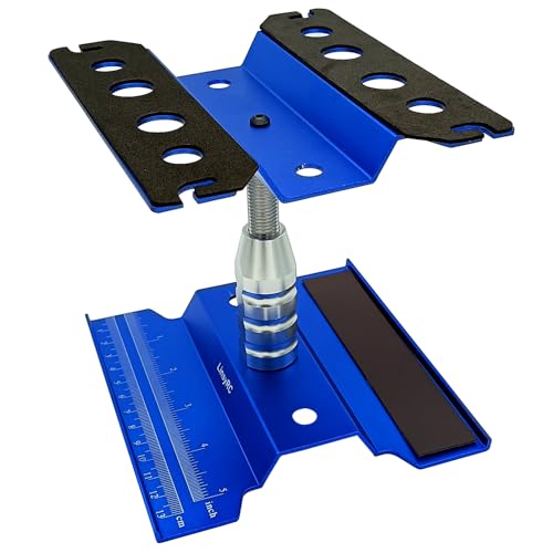 Aluminum Alloy RC Car Work Stand Repair Workstation 360 Degree Rotation Lift with Screws Tray for 1/8 1/10 1/16 Scale RC Car Truck Buggy