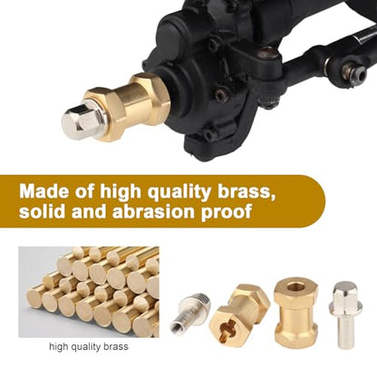 HobbyPark RC Brass Spacers 12mm Wheel Hex Hubs Extenders for 1/10 RC Crawler Axial SCX10 Wheels Extension Hex Drive Adapter (18mm)