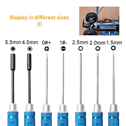 RC Tool Kit & Screw Kit Hardware Set (Flat, Phillips, Hex), Pliers, Wrench, Repair Tools for Quadcopter Drone Airplane Accessories Compatible with Traxxas Arrma Axial Redcat Losi Models