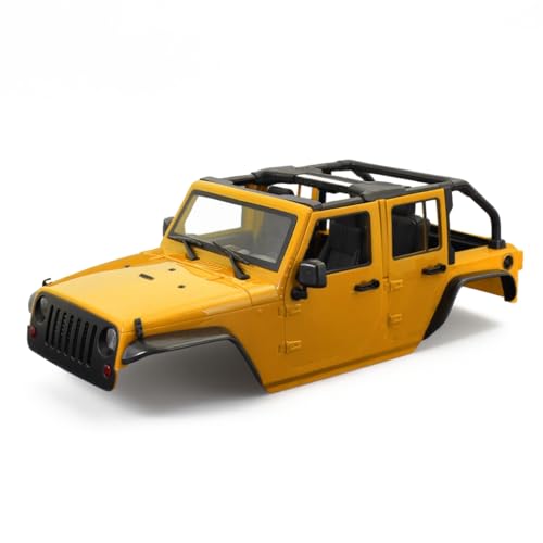 1/10 RC Jeep Wrangler Convertible Hard Shell Kit, for 1/10 RC Crawler TRX4 Axial SCX10 90046 90027 313 Wheelbase Shell Modification Accessories (Yellow) - color: Yellow