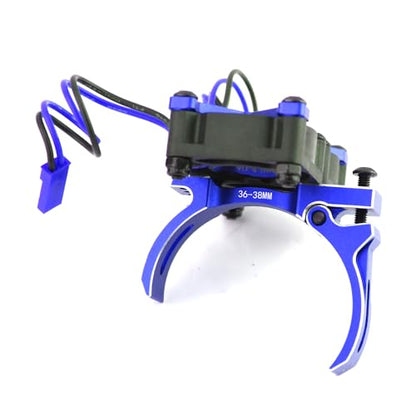 RC Motor Cooling Fan Heatsink High Speed 20000rpm Dual Fans with 36-38mm Adjustable Mount for RC 1/0 Traxxas Slash TRX4 ARRMA 3S 4S Mega 550 Axial SCX10 3650 3660 540 550 Motor Upgrade Parts (Blue)