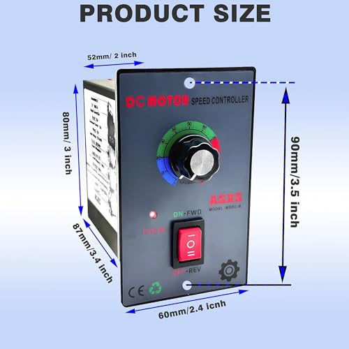 DC 12-60V 20A Brushless Motor Speed Controller w/ Forward/Reverse Switch | Suitable for DC Brushless Motors,Forward and Reverse Motor Speed Regulator,DC Motor Speed Controller