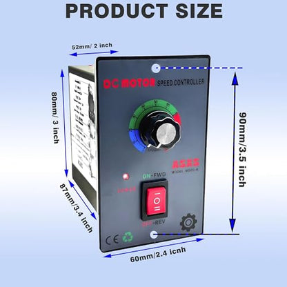 DC 12-60V 20A Brushless Motor Speed Controller w/ Forward/Reverse Switch | Suitable for DC Brushless Motors,Forward and Reverse Motor Speed Regulator,DC Motor Speed Controller