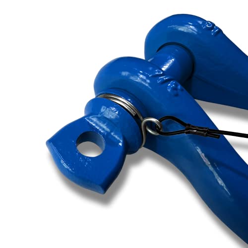 B'oh Spin Pin 3/4” Recovery Shackle | 10,000 lbs Capacity - High-Strength Carbon Steel with 7/8" Pin Recovery Gear Towing Accessories - Pin Style : Screw, Blue Balls - color: Blue Balls