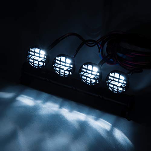 RC-Hub LED Roof Lamp Lights Bar 4 LEDs for 1/10 RC Crawler Car SCX10 - color: 4 leds