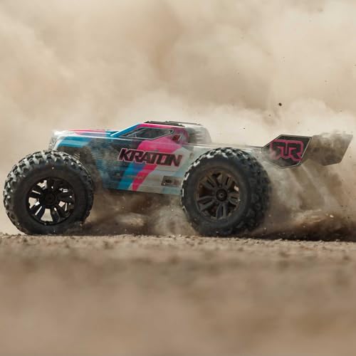 ARRMA RC Truck 1/8 KRATON 4X4 6S BLX BRUSHLESS V6 Speed Truck RTR (Lipo Battery and Charger Not Included) (Blue/Pink), ARA8608V6T2 - color: Blue/Pink