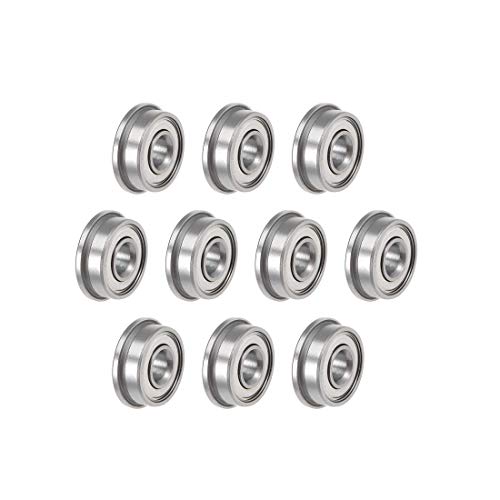 uxcell F694ZZ Flanged Ball Bearing 4x11x4mm Shielded Chrome Steel Flange Rip Bearings 10pcs - size: 4x11x4mm